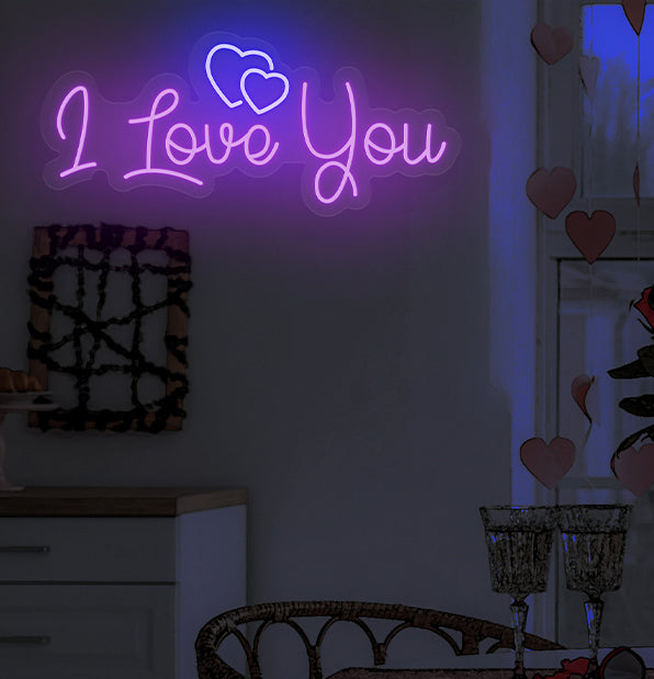 I Love You Neon Sign Boards